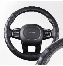 Оплетка натуральная кожа с перфорацией M (37-39 см) SKYWAY Base Real-4 Черная