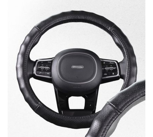 Оплетка натуральная кожа с перфорацией M (37-39 см) SKYWAY Base Real-4 Черная