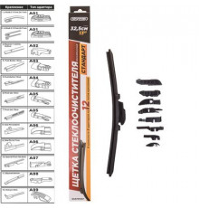 Щетка стеклоочистителя бескаркасная SKYWAY AQUA BLADE 9 адаптеров в коробке 33см/13"