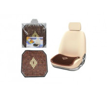 Накидка - коврик на сиденье Nova Bright дер. массажная коричневая с рисунком,противоск.(42х42 см)