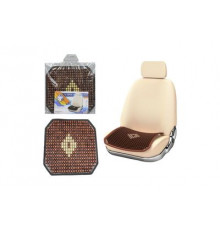 Накидка - коврик на сиденье Nova Bright дер. массажная коричневая с рисунком,противоск.(42х42 см)