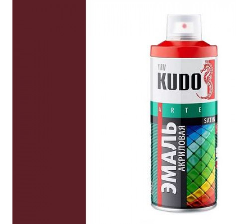 Краска универсальная акриловая бордо полуматовая satin RAL 3005 KUDO аэрозоль 520мл.