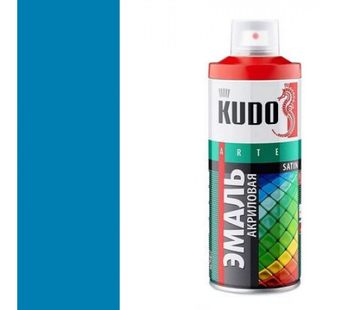 Краска универсальная акриловая голубая полуматовая satin RAL 5015 KUDO аэрозоль 520мл.