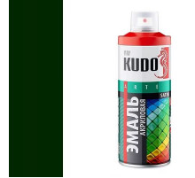 Краска универсальная акриловая темно-зеленая полуматовая satin RAL 6005 KUDO аэрозоль 520мл.
