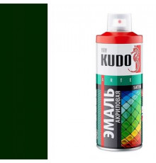 Краска универсальная акриловая темно-зеленая полуматовая satin RAL 6005 KUDO аэрозоль 520мл.