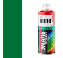 Краска универсальная акриловая зеленая полуматовая satin RAL 6029 KUDO аэрозоль 520мл.