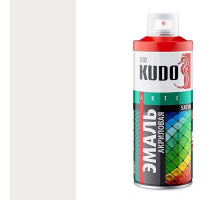 Краска универсальная акриловая белая полуматовая satin RAL 9003 KUDO аэрозоль 520мл.