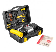 Компрессор металлический SKYWAY СОЮЗ 60л/мин 2х поршневой с крокодилами 10 АТМ, в кейсе