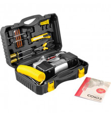 Компрессор металлический SKYWAY СОЮЗ 60л/мин 2х поршневой с крокодилами 10 АТМ, в кейсе