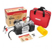 Компрессор металлический SKYWAY СОЮЗ 60л/мин 2х поршневой с крокодилами 10 АТМ, в сумке