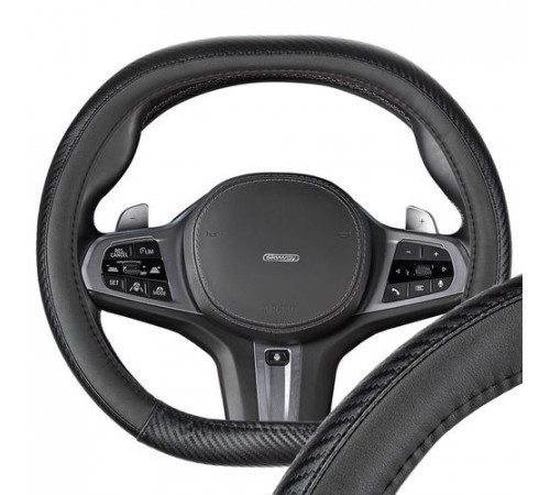 Оплетка экокожа S (35-37 см) 2D-тип SKYWAY Mix Dual-1 черная