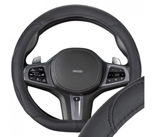 Оплетка экокожа M (37-39 см) D-тип SKYWAY Design Drift-4 черная