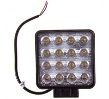 Фара светодиодная OFF ROAD 107*107(126)*50мм квадратная 12V/24V 48W 6000К SKYWAY 16 диодов ближний с