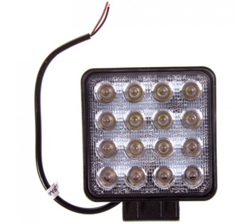 Фара светодиодная OFF ROAD 107*107(126)*50мм квадратная 12V/24V 48W 6000К SKYWAY 16 диодов ближний с