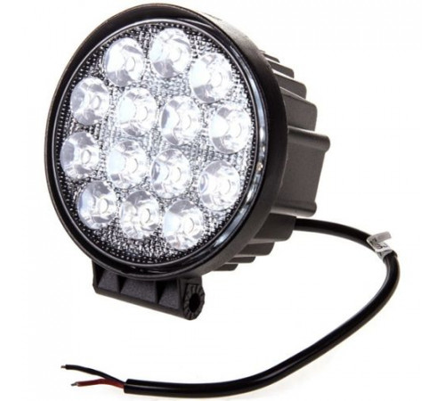 Фара светодиодная OFF ROAD 115*115(127)*60мм круглая 12V/24V 42W 6000K SKYWAY 14 диодов ближний свет