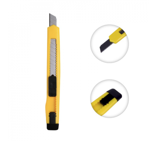 Нож с сегментированным лезвием 9 мм корпус ABS пластик с клипсой REXANT