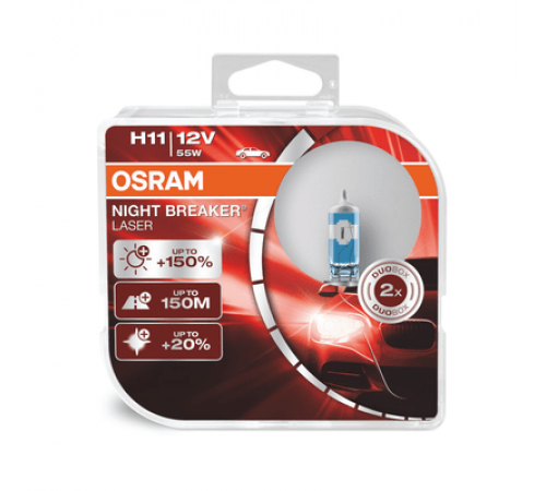 Лампы H11 12V 55W PGJ19-2 +150% 3750K Eurobox OSRAM