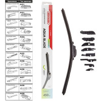 Щетка стеклоочистителя бескаркасная SKYWAY AQUA BLADE 9 адаптеров в коробке 45см/18"