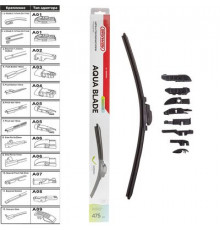 Щетка стеклоочистителя бескаркасная SKYWAY AQUA BLADE 9 адаптеров в коробке 48см/19"