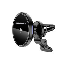 Держатель телефона магнитный на дефлектор обдува с функцией беспроводной зарядки PM6641 ZIPOWER