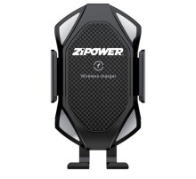 Держатель телефона на дефлектор обдува с электроприводом и функцией беспроводной зарядки PM6644 ZIPO