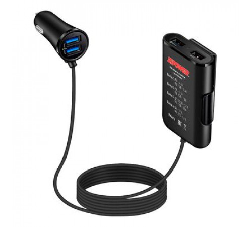 Разветвитель прикуривателя 1USB с удлинителем 8А, 40 Вт PM6672 ZIPOWER