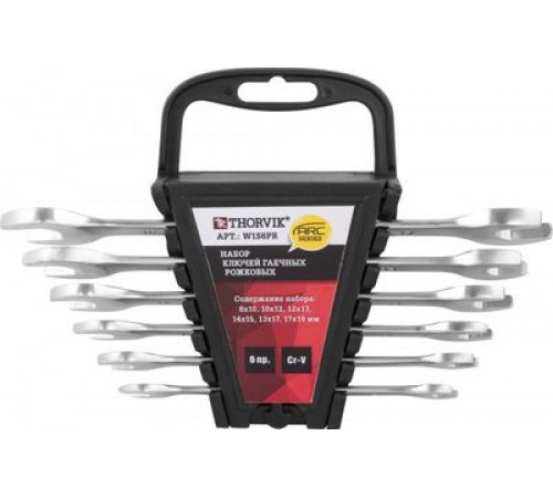 Набор ключей рожковых 06 шт. серии ARC в сумке, 8-19 мм, / THORVIK