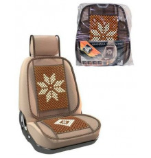 Накидка на сиденье Nova Bright-fusion дер.массажная с сеткой и поголовн.,с рисунком,бежев.(131х51см)