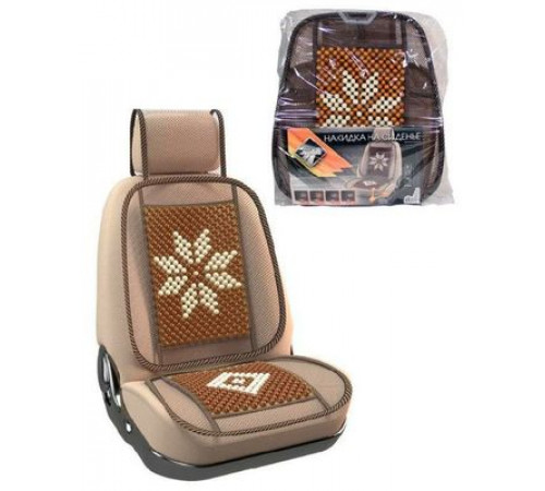 Накидка на сиденье Nova Bright-fusion дер.массажная с сеткой и поголовн.,с рисунком,бежев.(131х51см)