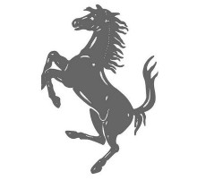 Наклейка металл Конь (серебро)