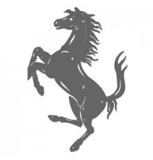 Наклейка металл Конь (серебро)