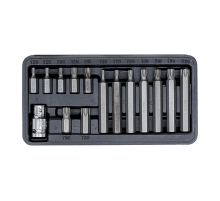 Набор бит TORX 15 предм.Т20-Т55,L-30,50мм ,адаптер 1/2*3/8 АВТОМTOOL