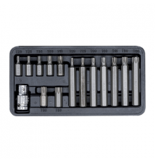 Набор бит TORX 15 предм.Т20-Т55,L-30,50мм ,адаптер 1/2*3/8 АВТОМTOOL