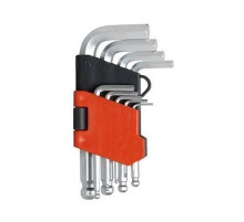 Набор ключей шестигранных 09 шт с шаром(1.5,2,2.5,3,4,5,6,8,10мм) ABTOMTOOL,PROFFI,DIN3124,CrV,малые