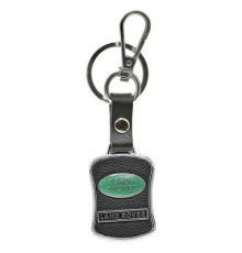 Брелок металл,кожа Ланд ровер 3,8*7 см черный  логотип c надписью на подвеске