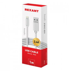 Кабель USB-Lightning /PVC/white/1m/REXANT
