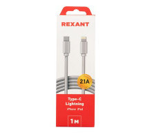 Кабель Type-C-Lightning 2 A, 1 м, белый ПВХ REXANT