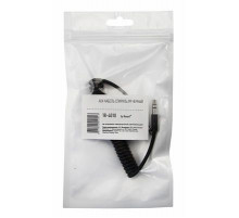 Кабель AUX 3.5 мм шнур спираль 1 м черный REXANT