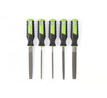 Набор напильников №2 100 мм, 5 шт (плоский, полукруглый, трехгранный, квадратный, круглый) ДТ