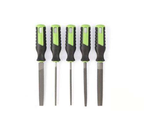 Набор напильников №2 100 мм, 5 шт (плоский, полукруглый, трехгранный, квадратный, круглый) ДТ