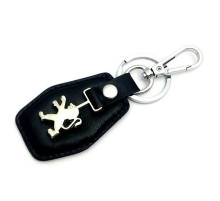 Брелок кожа Пежо логотип на подвеске BBL 005_