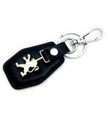 Брелок кожа Пежо логотип на подвеске BBL 005_