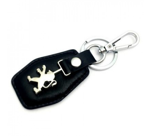 Брелок кожа Пежо логотип на подвеске BBL 005_