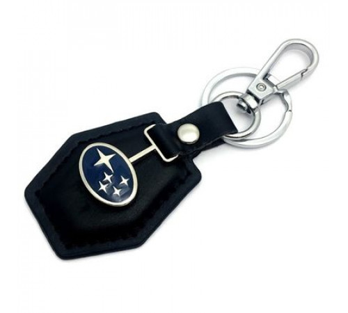 Брелок кожа Субару логотип на подвеске BBL 019_