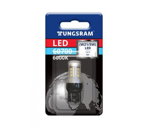 Светодиод W21/5 12V 3/0.55W LED W3x16q 6000К в блистере 390/65лм TUNGSRAM_