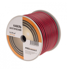 Провод акустический 2х0,25мм 100м, красно-черный бухта PROconnect