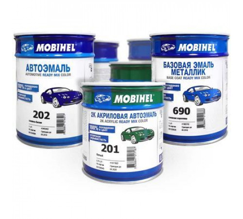 Краска банка 240 Белое Облако 0,75л акриловая автоэмаль MOBIHEL