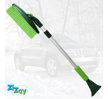 Щетка ZIZAY для уборки снега телескопическая поворотная 83-118см со скребком