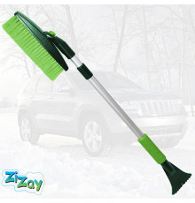 Щетка ZIZAY для уборки снега телескопическая поворотная 83-118см со скребком