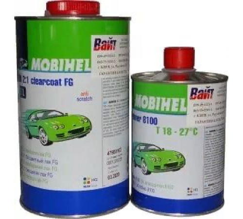Лак MOBIHEL 1л банка 2К 2:1 FG anti-stratch + отвердитель 8100 0,5л